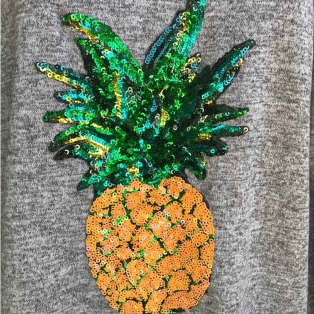 TACERA Pineapple Sequins Sweatshirt Plus Sz 1X - Picture 3 of 9
